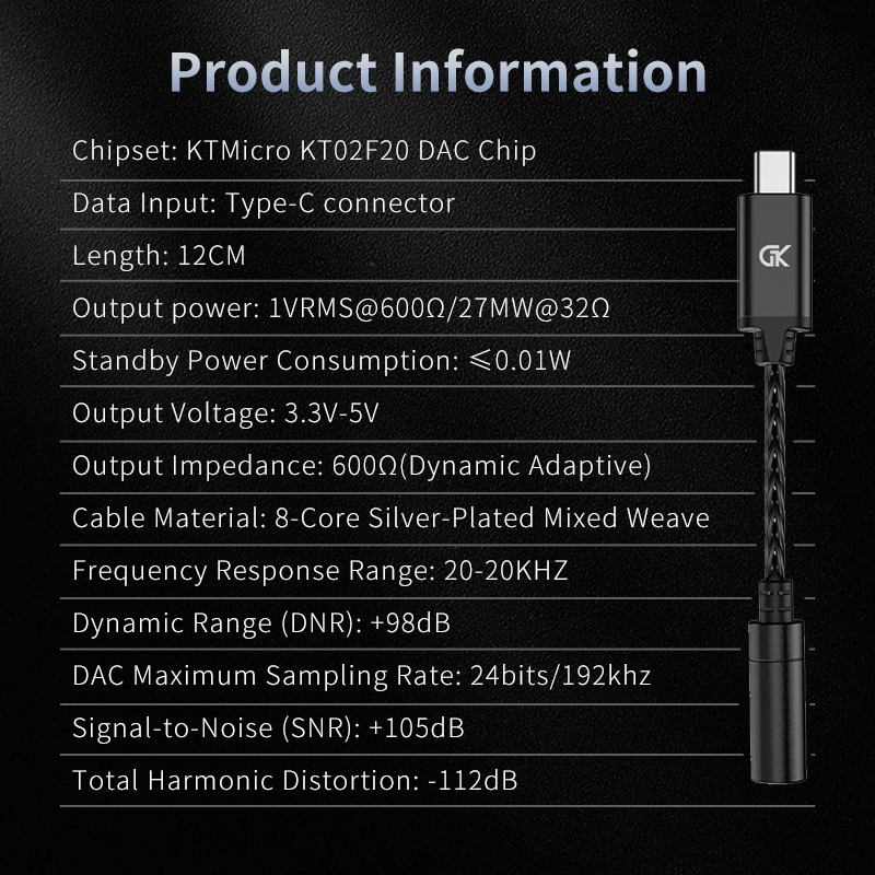 GK X1 Earphone Adapter Type-C  - Usb C Earphone บทวิจารณ์และราคา