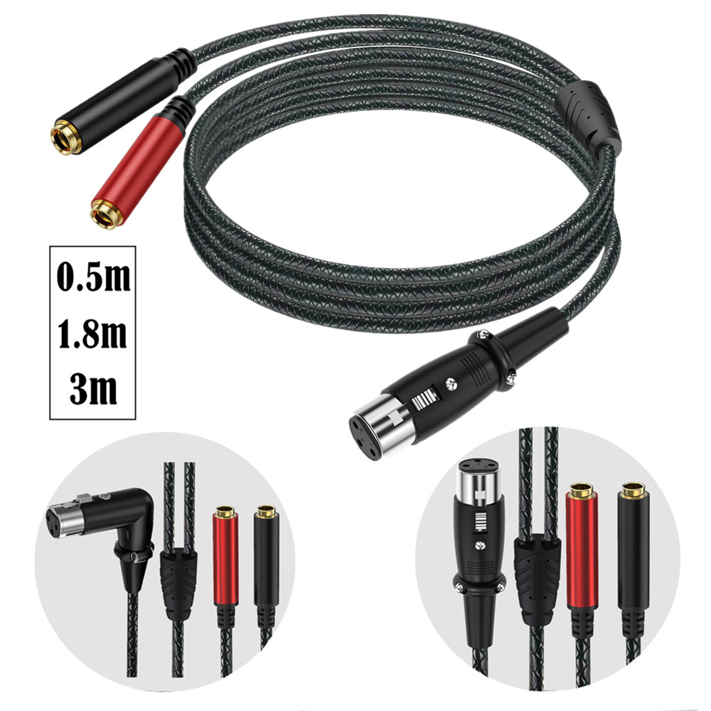 3Pin XLR Female To Dual 6.35mm - Earphone Splitter Jack บทวิจารณ์และราคา