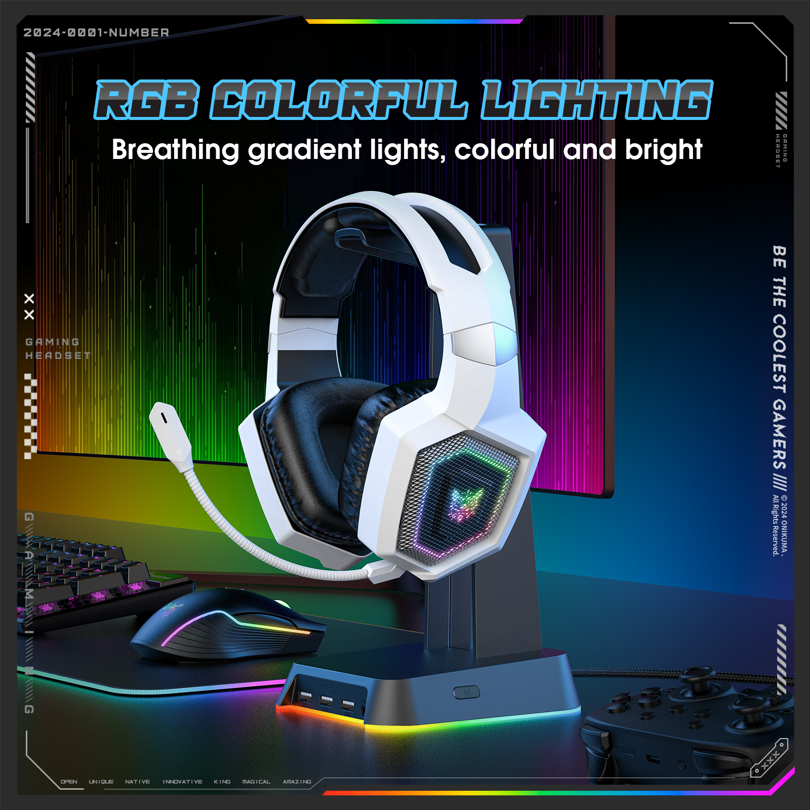 ONIKUMA 2.4GHz Wireless Gaming - Gaming Headset Rgb บทวิจารณ์และราคา