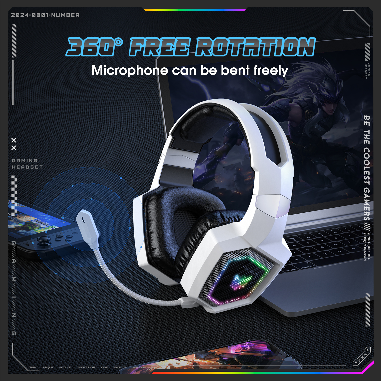 ONIKUMA 2.4GHz Wireless Gaming - Gaming Headset Rgb บทวิจารณ์และราคา