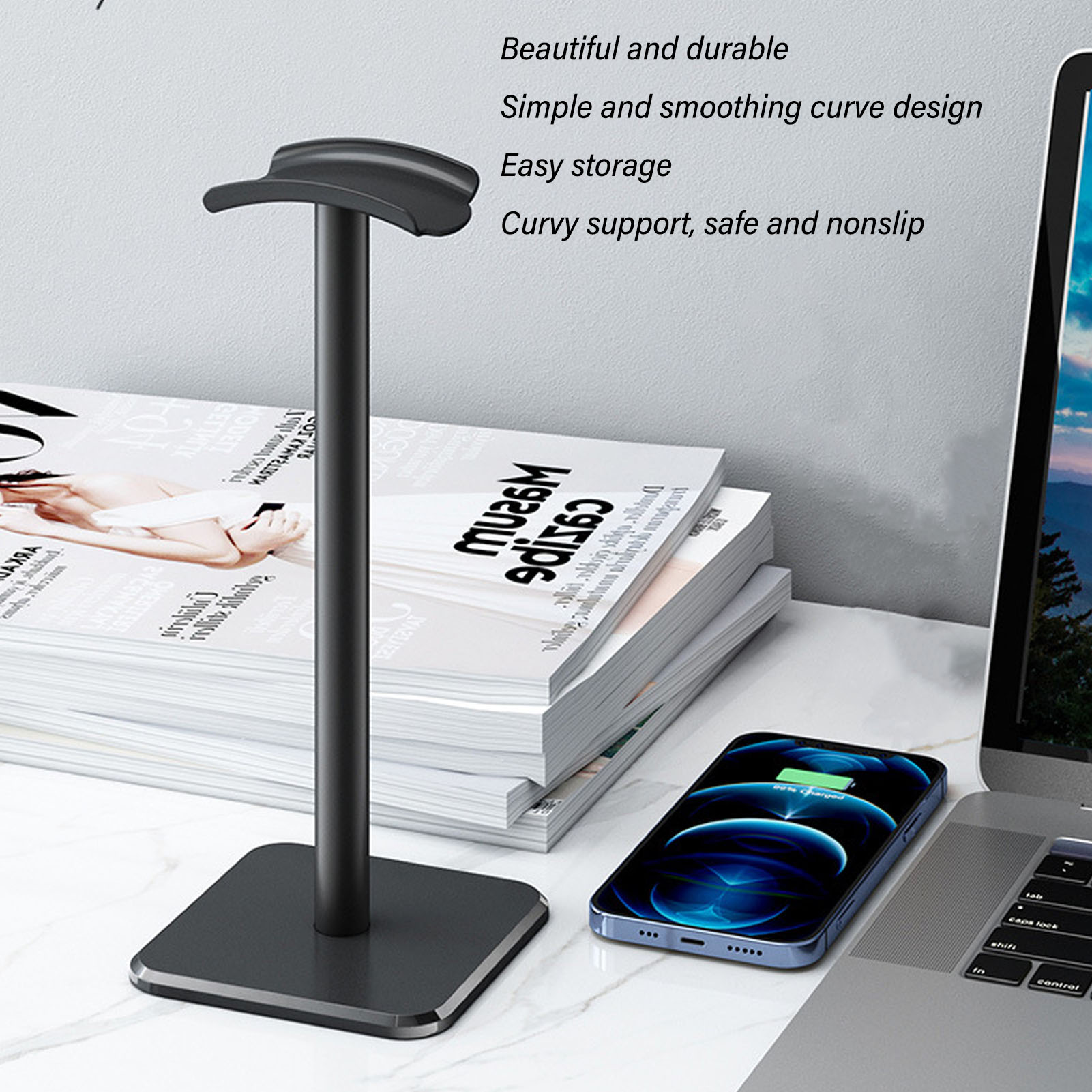 Headphone Stand Rounded Corner - Headphone Stand Desk บทวิจารณ์และราคา