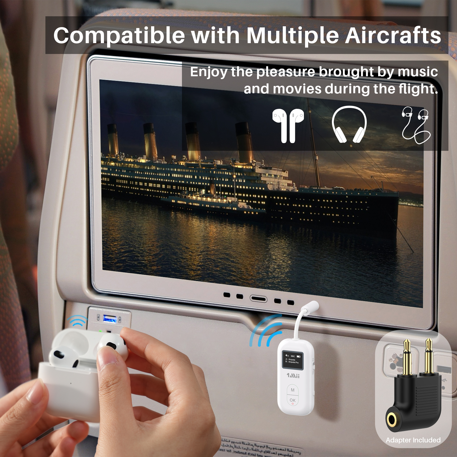 1Mii Airplane 3.5mm AUX Blueto - Bluetooth Adapter Receiver บทวิจารณ์และราคา