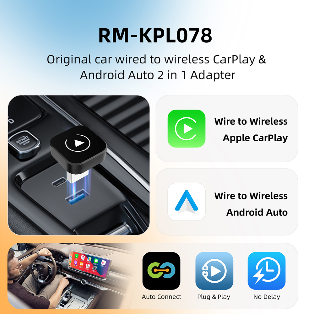 2 in1 Wired to Wireless CarPla - Bluetooth Adapter Receiver บทวิจารณ์และราคา