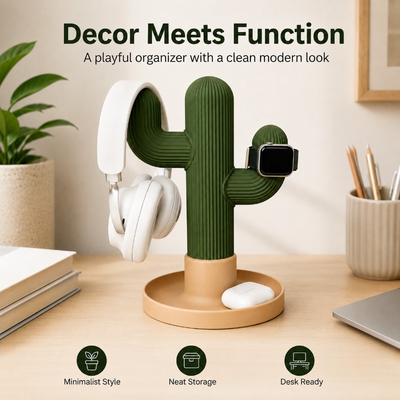 Minimalist Cactus Headset Stan - Headphone Stand Desk บทวิจารณ์และราคา